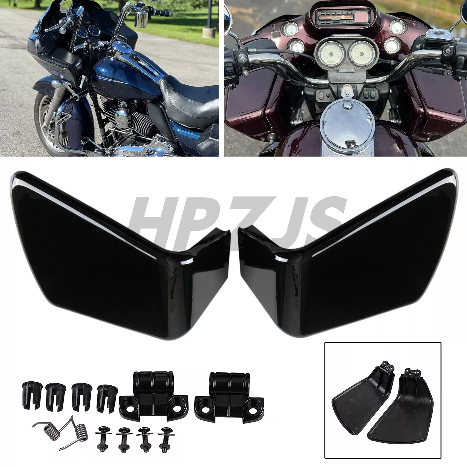 Inner Fairing Glove Box Door Cover Kit For Harley Motorcycle Road Glide Ultra FLTRU FLTRX FLTR EFI FLTRI 1998-2013 Gloss Black