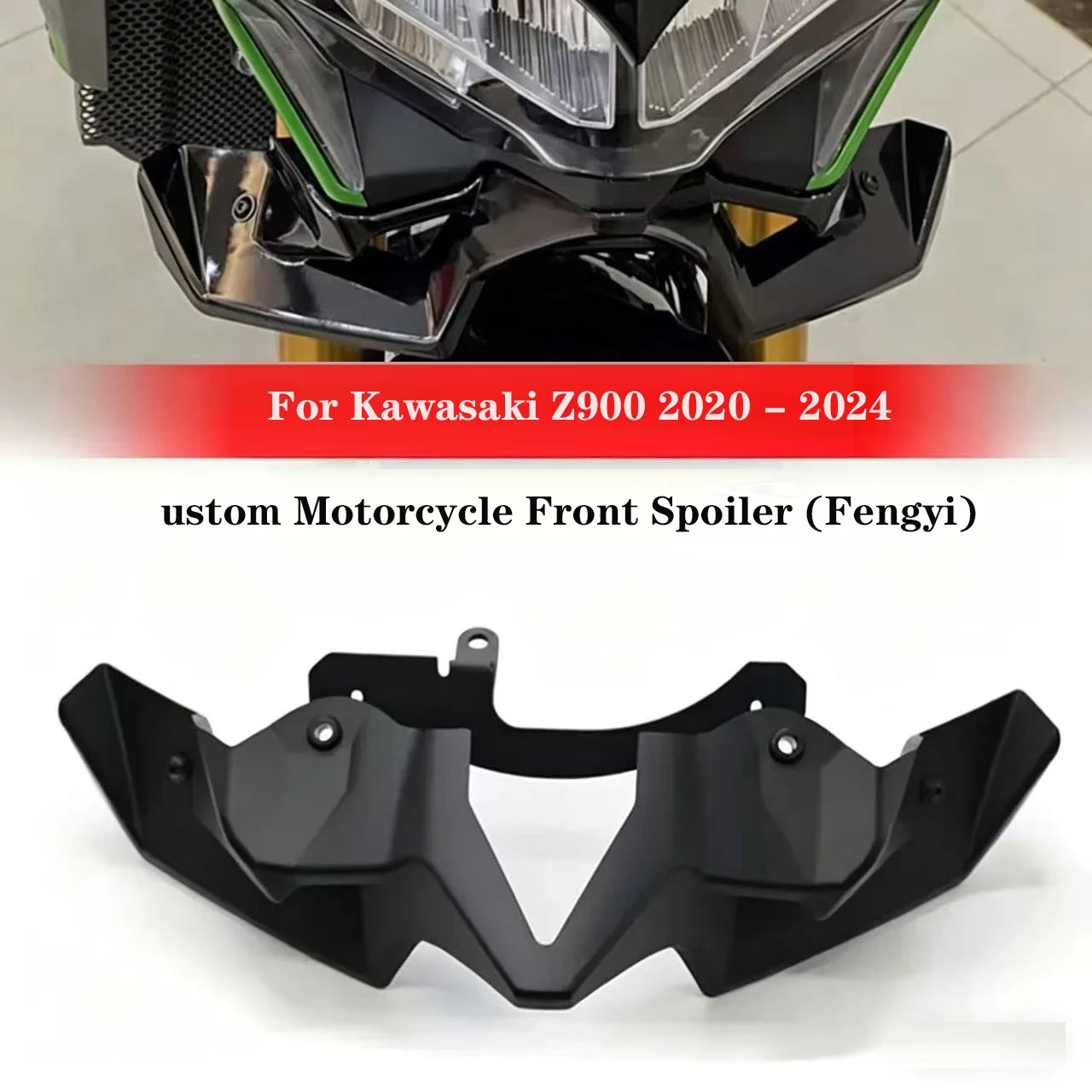 

Для мотоциклов Kawasaki Z900 Z 900 Z900 SE 2020-2024: передний спойлер, нижний спойлер-«губа», фиксированное аэродинамическое крыло, комплект спойлеров