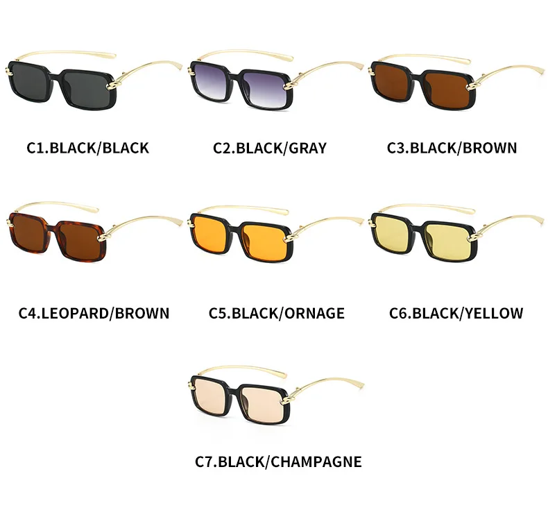 2026 Neue trendige quadratische Retro-Brille | Goldknoten-Detail und Metallbügel | Y2K Edgy-Girly-Stil – Detail 6