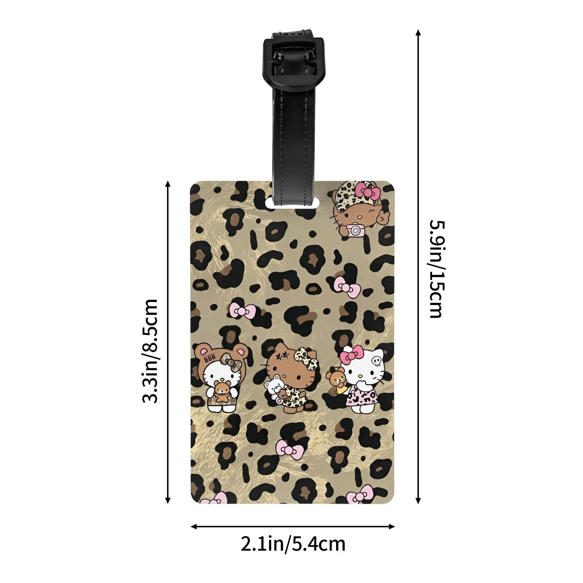 Luggage Tags Hello Kitty Cat Cartoon Suitcase Silicon Label Name ID Address Luggage Bag Case Tags for Unisex Baggage Tags Gifts