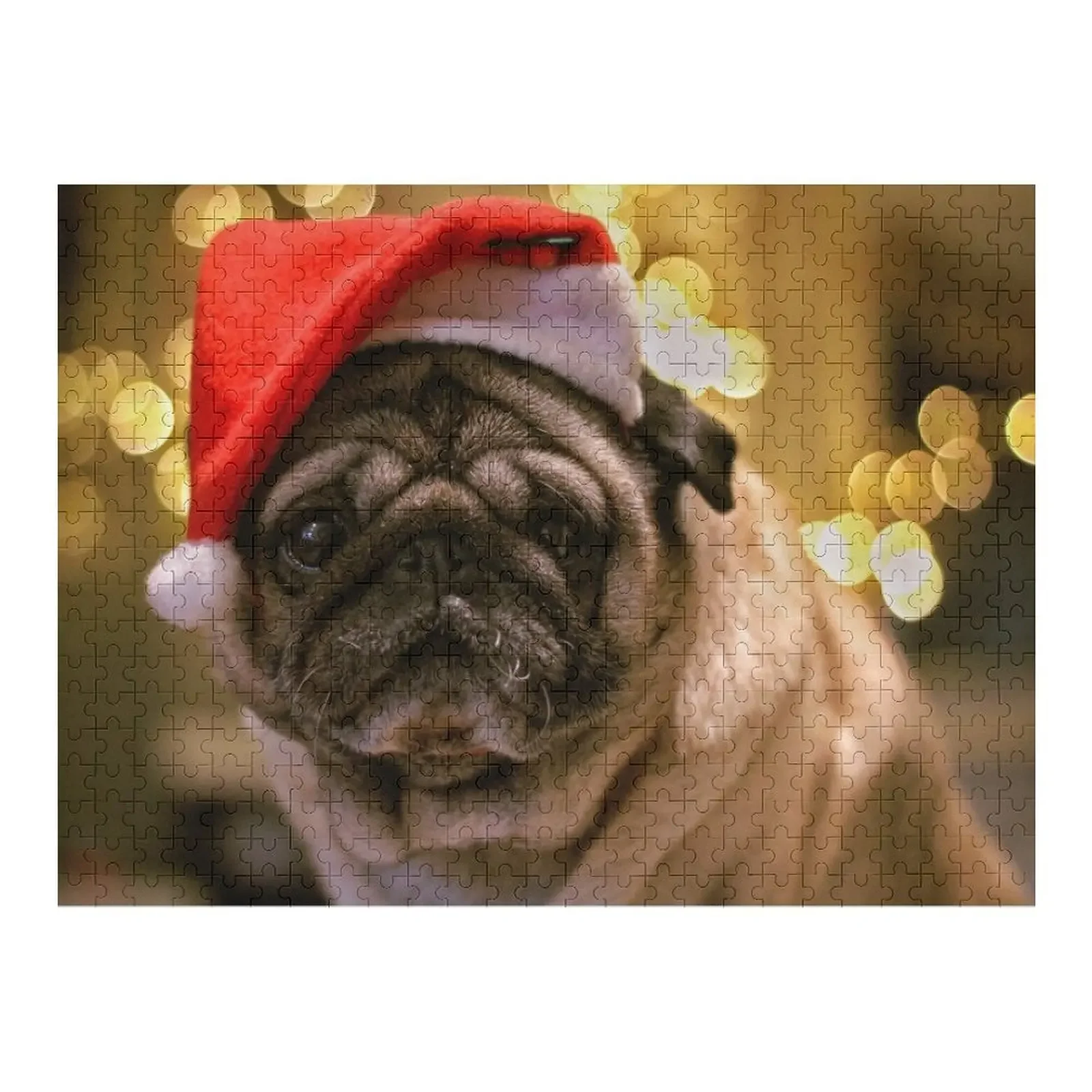 

Christmas Pug Jigsaw Puzzle Customized Kids Gift Personalized Gift Ideas Custom Name Child Toy Puzzle
