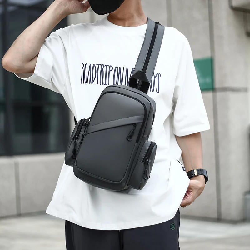 Geestock للتحويل حقيبة كروسبودي 2 In1 حقيبة ظهر ذات حمالة صغيرة للسفر المشي لمسافات طويلة سعة كبيرة الرجال حقيبة صدر للرجال حقيبة يومية عادية #5