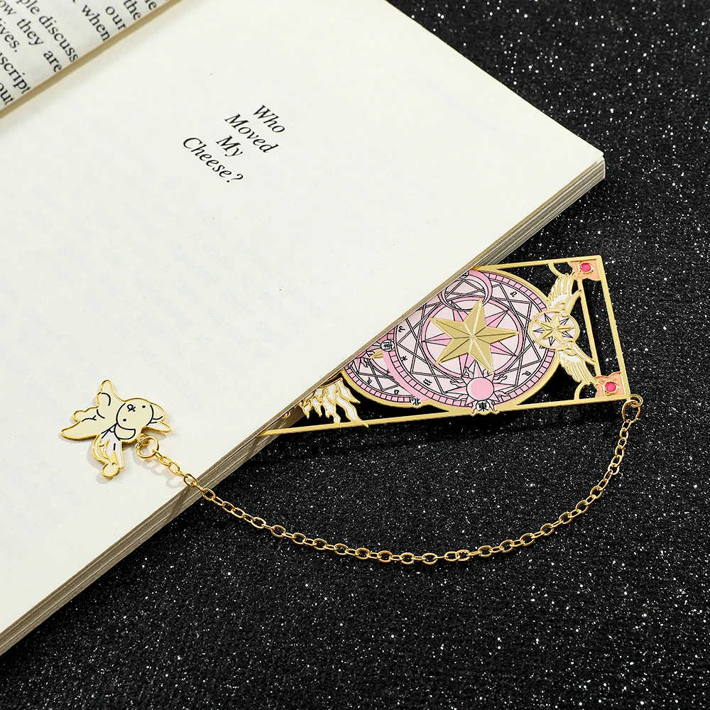 Anime Card Captor Sakura Book Mark for Book Lovers Girl Pet Metal Bookmarks Gift Anime Fan Collection Stationery School Supplies