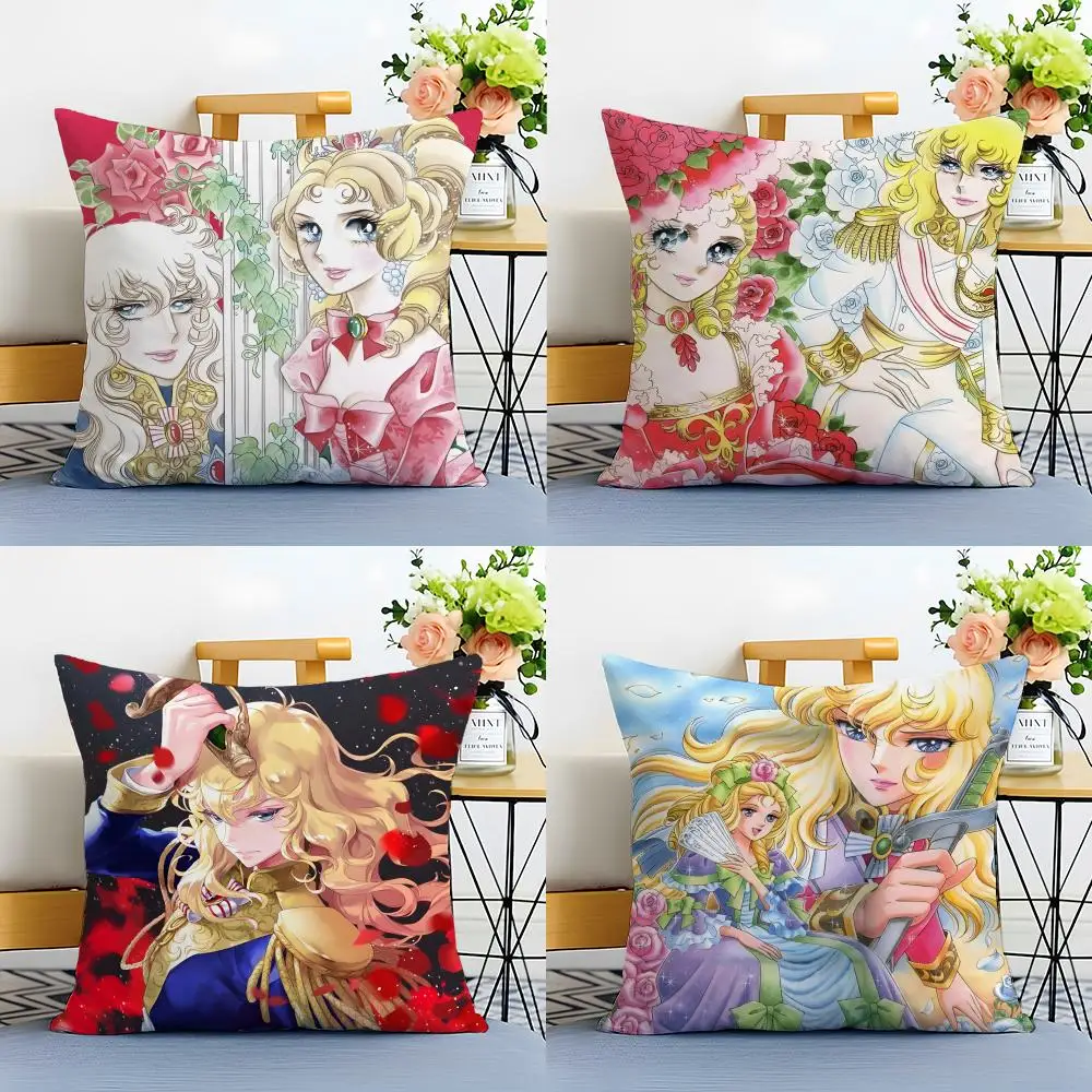 Androgynous Noble R-Rosa De V-Versalhes Oscar Cushion Cover Washable Linen Pillowcase Soft  for Sofa Bed Cozy Home Room Decor