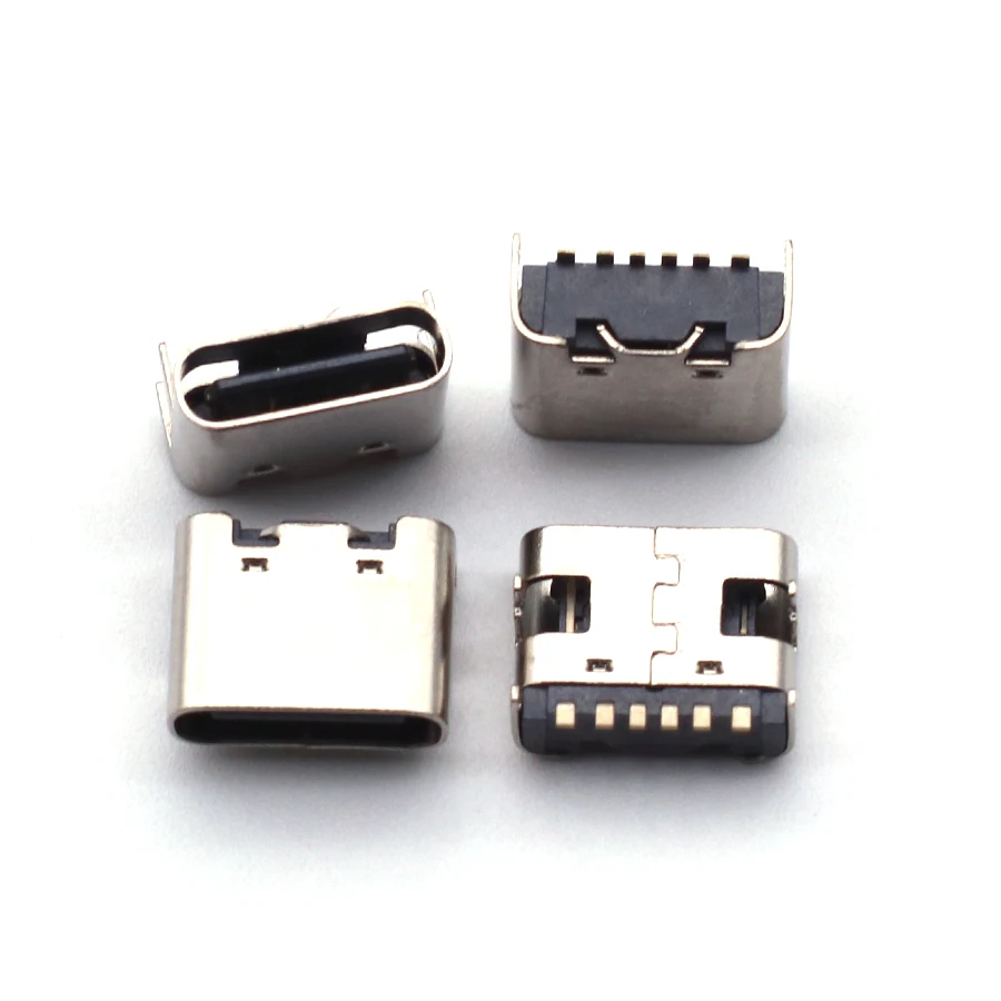 10pcs 6 Pin SMT Socket Connector Micro USB Type C 3.1 Female Placement SMD DIP For PCB design DIY high current charging image 5