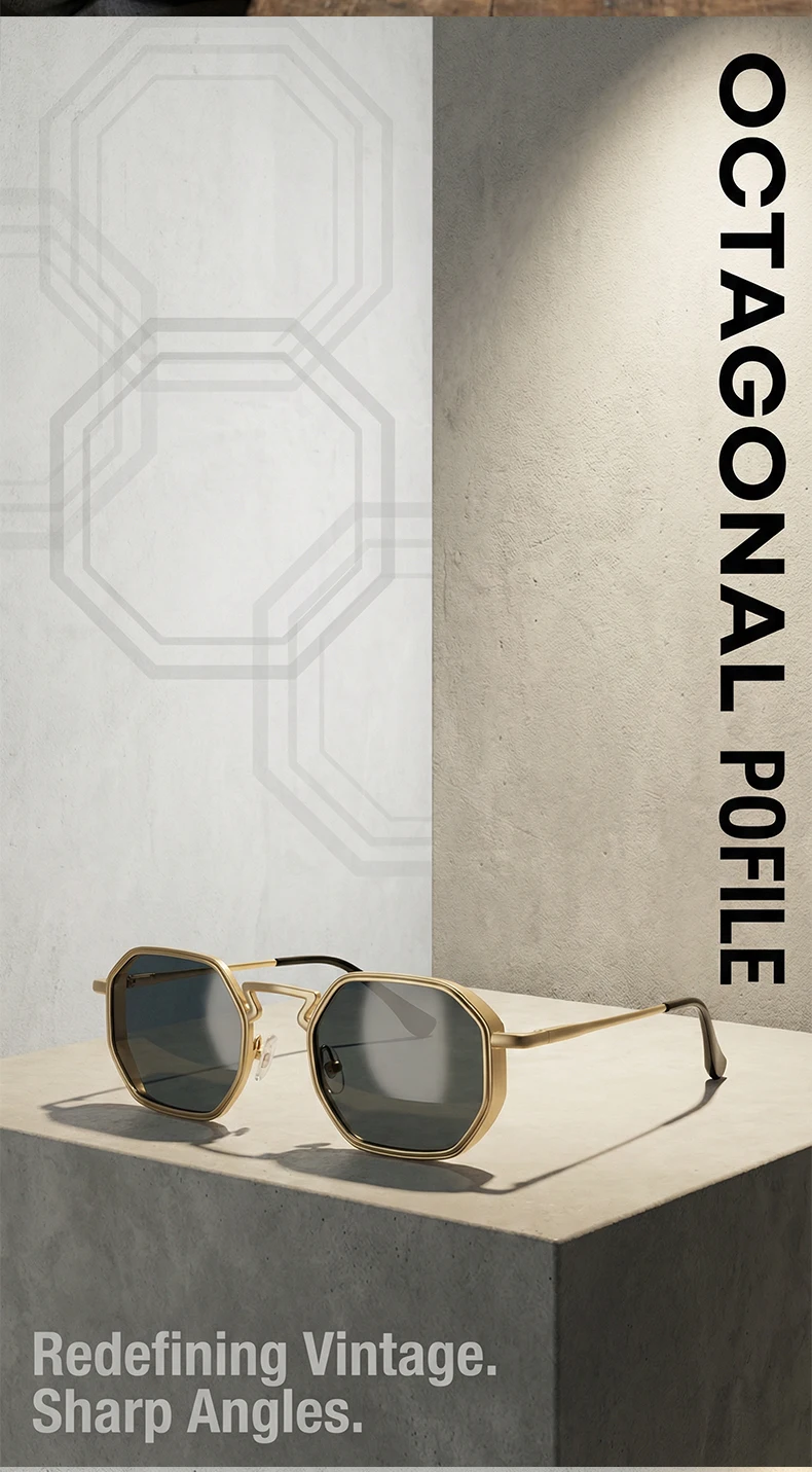 Kleine Rahmen Hexason Steampunk Sonnenbrille Männer 2025, Luxus Marke Vintage Punk Brillen Klassische Polygon Metall Sonnenbrille Männlich UV400 – Detail 5
