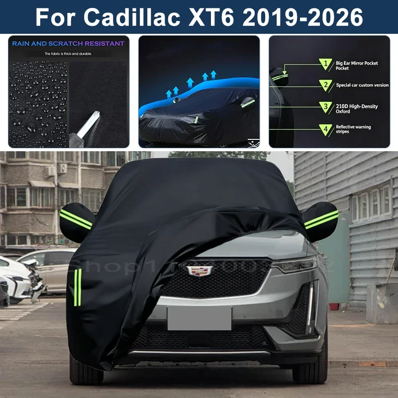 Auto Exterior Sun-Snow Protective Car Cover For Cadillac XT6 2019-2026 Waterproof Dustproof Anti-UV Outdoor Cover