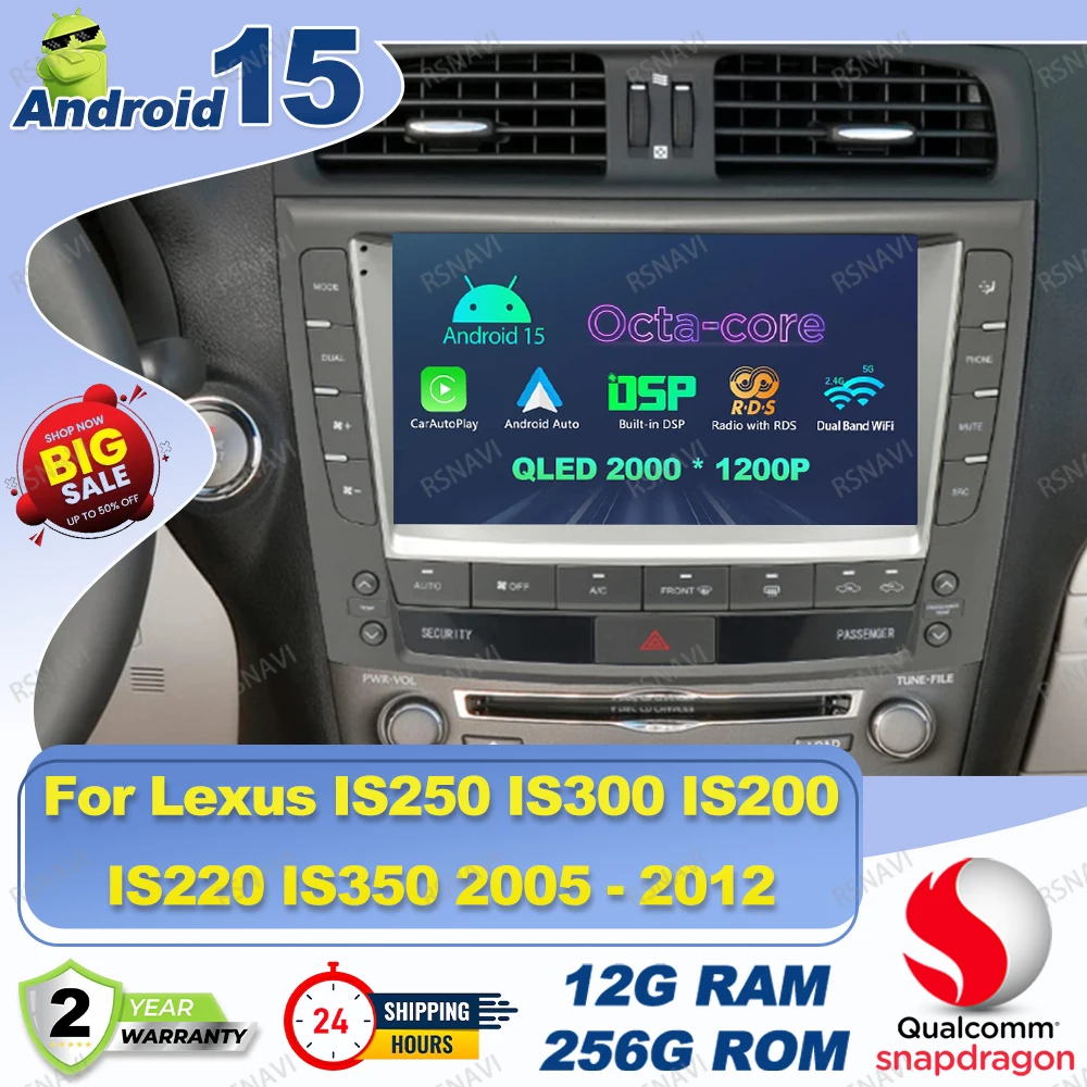 Android 15 Car Radio For Lexus IS250 IS300 IS200 IS220 IS350 2005 - 2012 Tools Renault Megane 3 Dash Cam H4 Led H7 Mini Fridge
