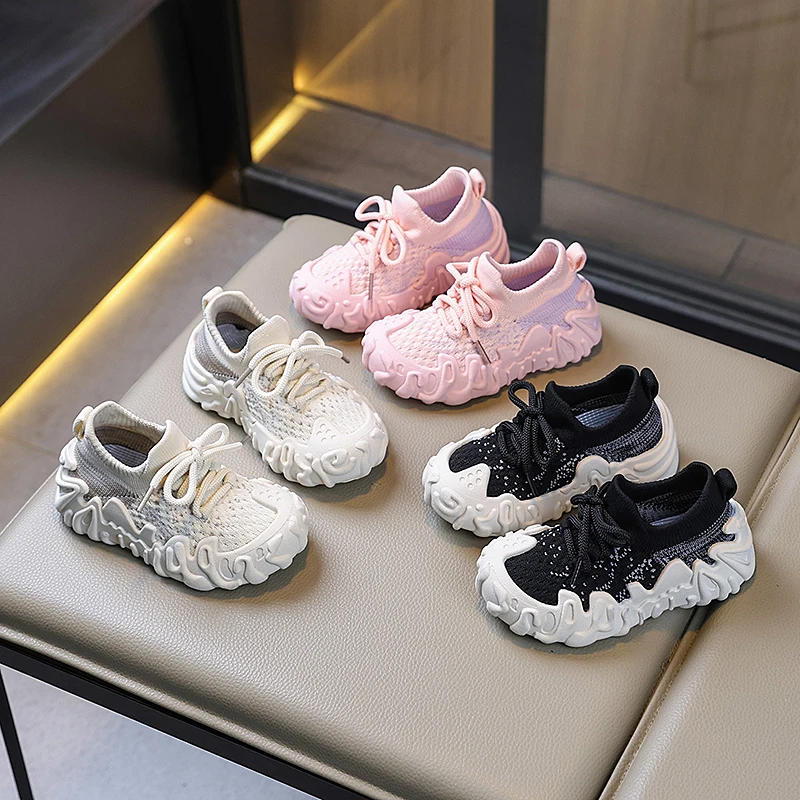 Kids Sock Shoes Knitted Fashion Low Top Sneakers for Boys Girls Casual Sport Sock Sneakers 2-10 Years Children Tennis Shoes