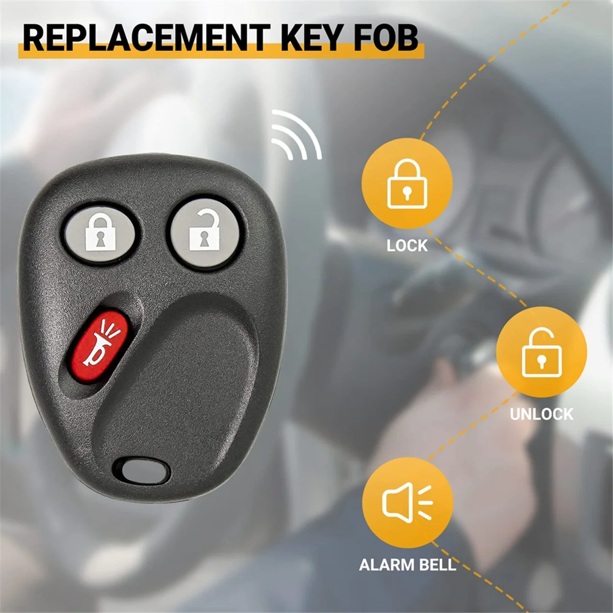 Keyless Entry Car Key Fob LHJ011 for Chevy Silverado Tahoe Suburban GMC Sierra Yukon Hummer H2 Cadillac