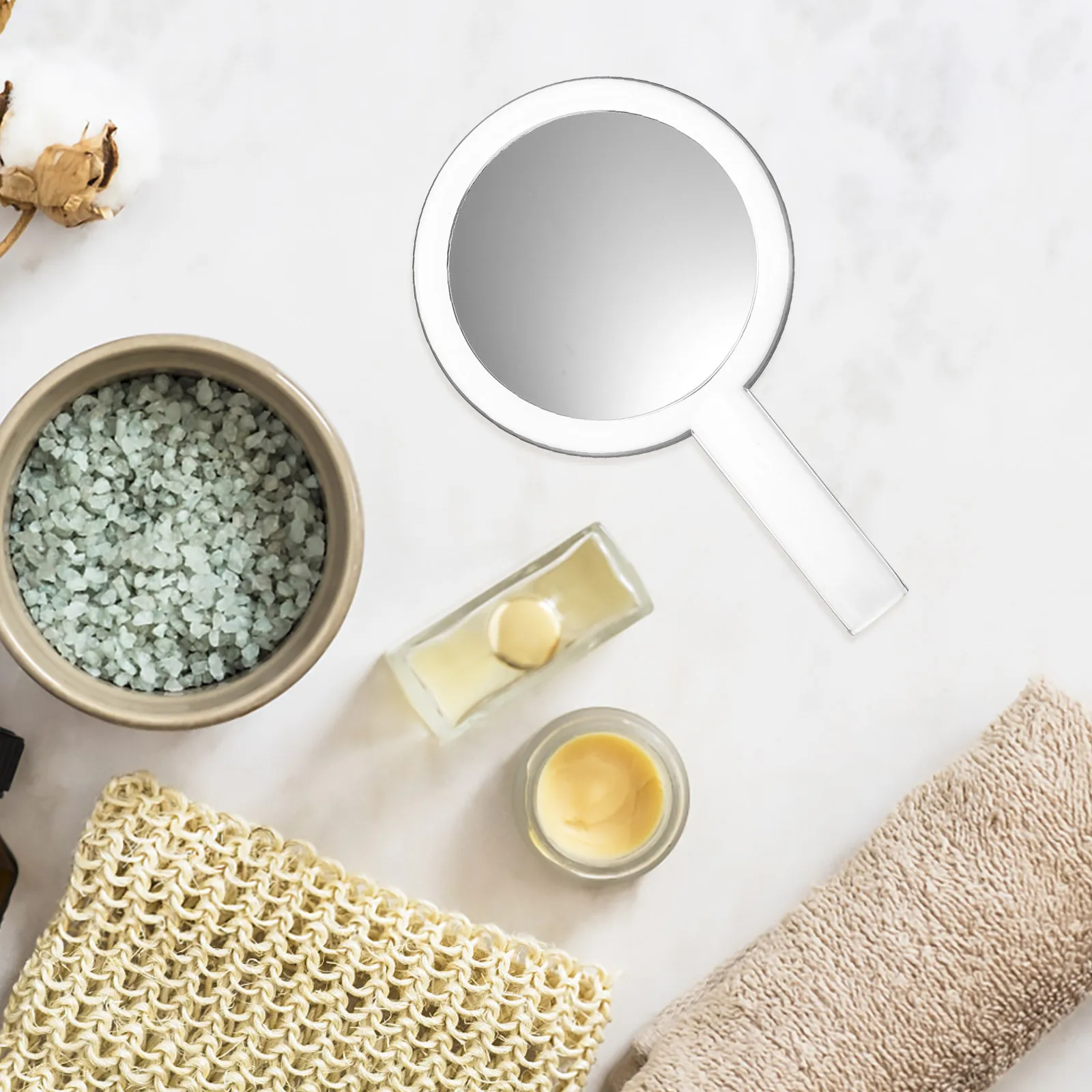 Miroir de maquillage de bureau en acrylique, Double face, Base Stable détachable, Portable, Surface claire, 1 pièces