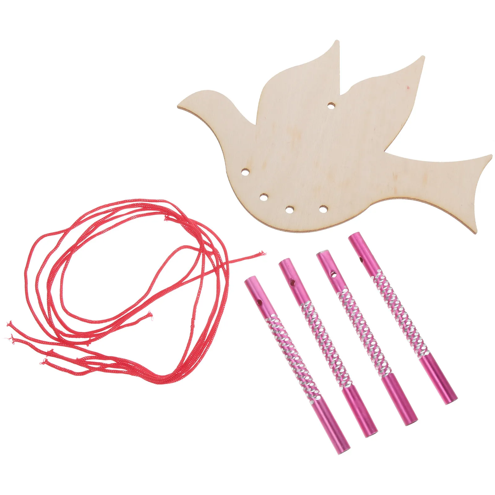 8Sets Blank Doodle Wind Chime Wooden DIY Craft Paintable Hanging Bell Home Decor Spring Outdoor Party DIY Wind Bell