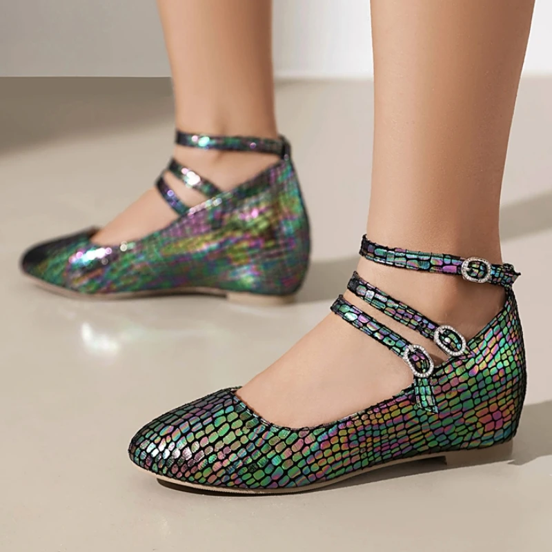 

Women's Wedge Heels Pumps Mary Janes Shoes Luxury Green Purple Wedges Heeled Dance Wedding Footwear Shoes Ladies Large Size 50