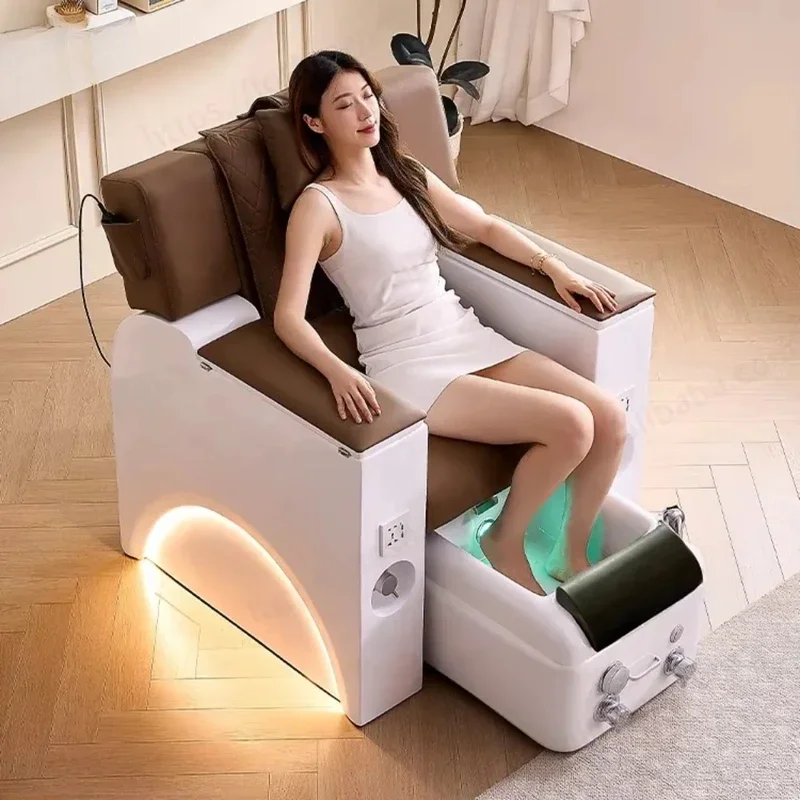 فاخر صالون الأظافر مانيكير باديكير كرسي تدليك كهربائي الجسم العناية بالقدم الأثاث مع حوض لصالون سبا #1