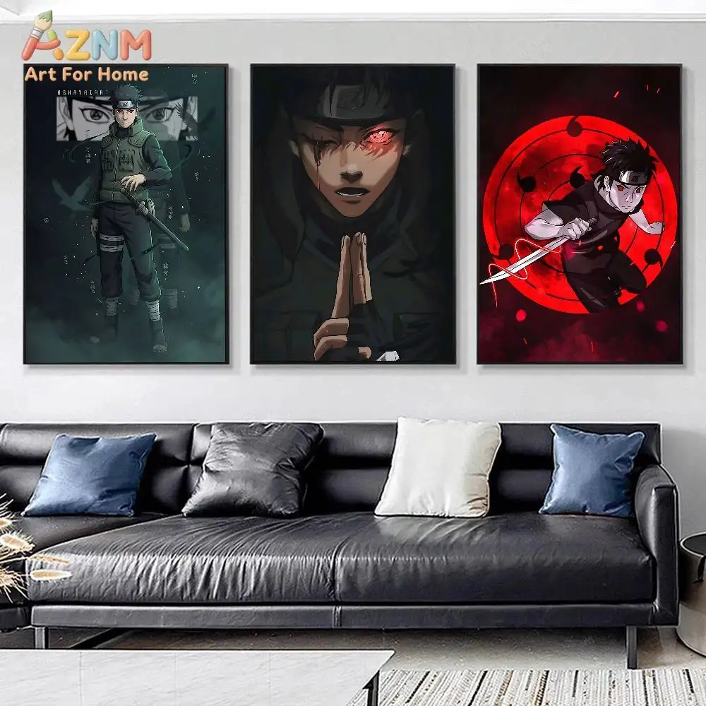 AZNM Naruto Uchiha Shisui Sharingan Kotoamatsukami Anime Canvas Painting No Frame Wall Art Decor Poster