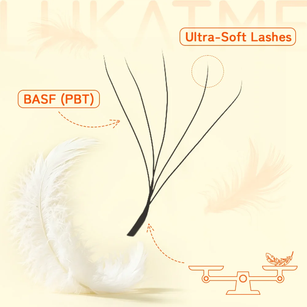 10PCS/BOX LUKATME Premade Fans YY W Shape Curl D/C 7-15mm Mix YY 4D 5D 6D 7D Wholesale False Eyelash Supplies Brown Lashes