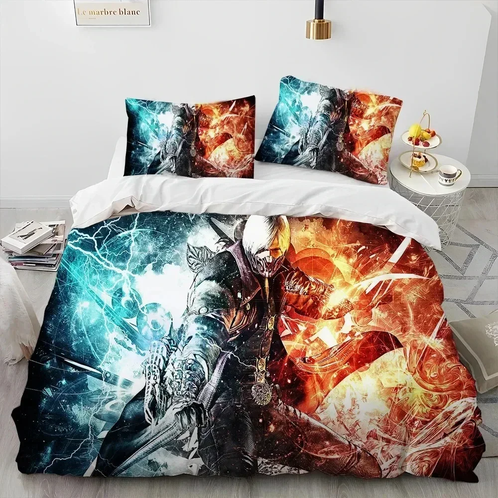 D-Devil May Cry DMC Game Gamer Comforter Bedding set Printed Duvet Cover Pillowcase Single Double Queen Super King Size Sets