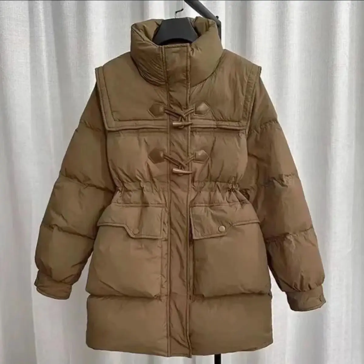 2024autumn new winter short cotton jacket Women fashion loose leather thick warm padded Clothes Female coat LX428