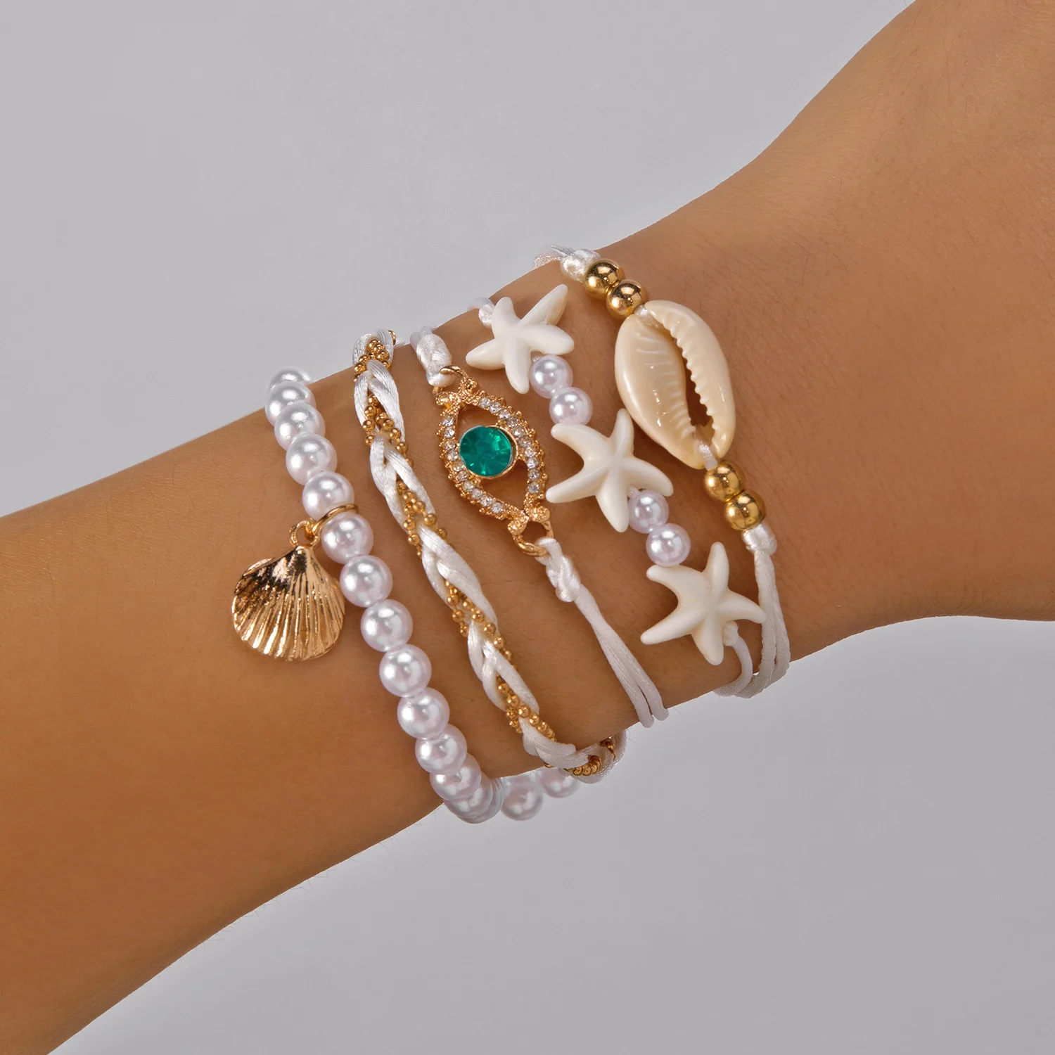 보헤미아 불가사리 쉘 팔찌 세트, 여성용 여름 해변 패 - Men Accessories Evil Eye 리뷰 및 가격