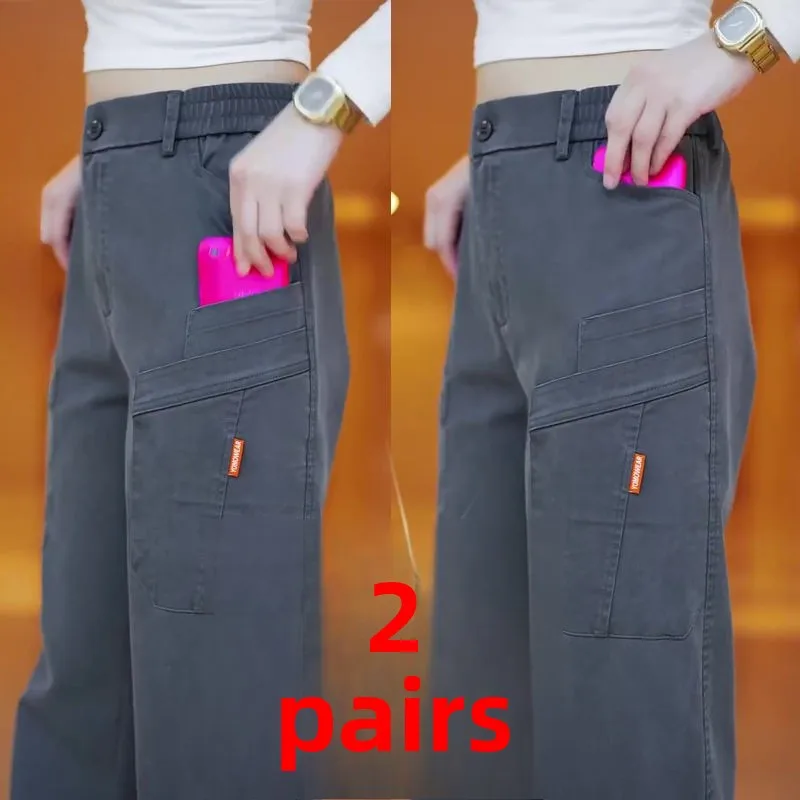 

Men's Workwear Wide Leg Pants 2024 Autumn Winter Thi Faion Casual Loose Straight Cut Drapey Trousers Busin Gentleman S...