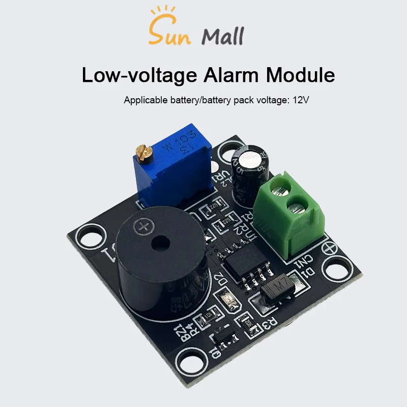 12V Accumulator Storage Battery Low Voltage Undervoltage Overcharge Discharge Sound Alarm Buzzer Detector Protection Board
