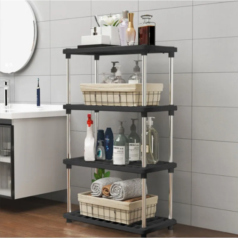 Living room storage rack, floor-standing multi-level kitchen storage, bedroom bookshelf, bathroom storage cabinet, simple shelf