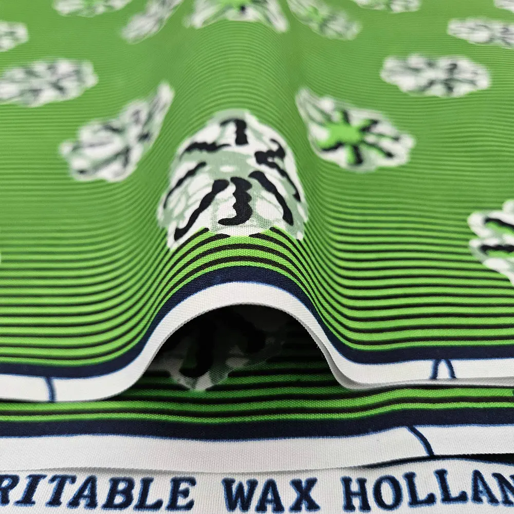 

Popular 100% polyester Holland wax printed fabric, double faces printing, machine washing, for making clothing, bag, tablecloth