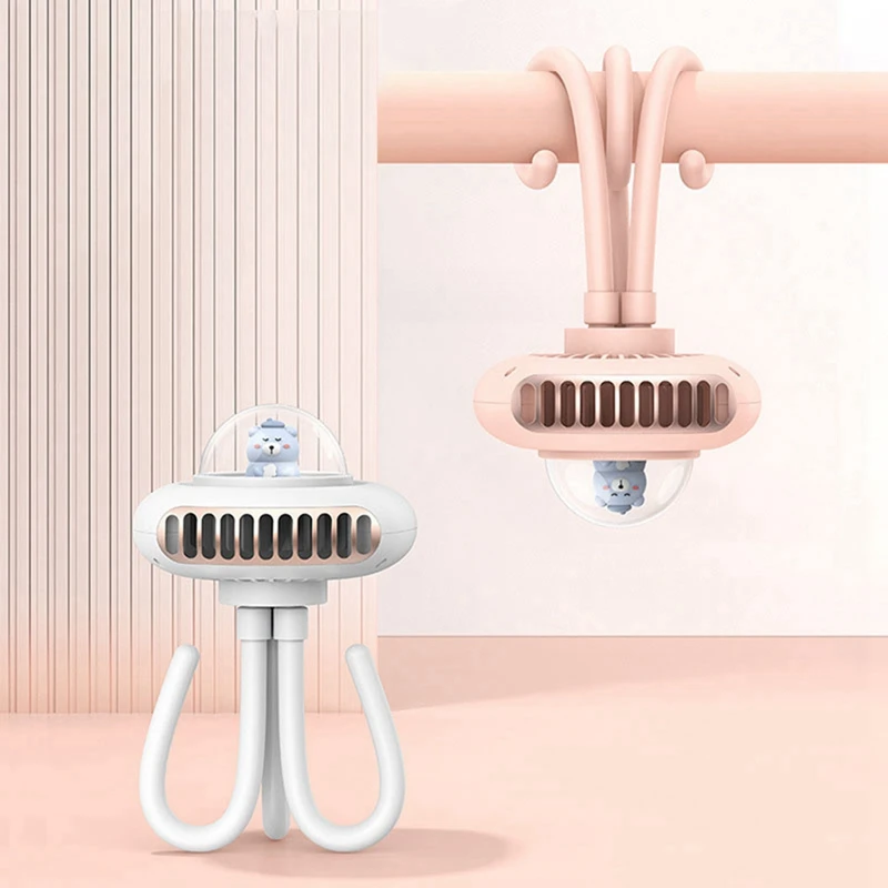 TKOH-Ventilatore per passeggino Ventilatore portatile flessibile con clip per treppiede Ventilatore personale portatile a 4 velocità per tapis roulant per bici da culla per auto