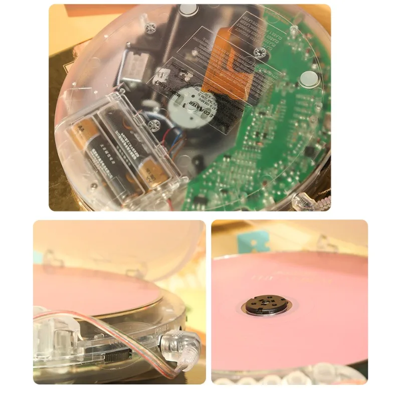 Fully Transparent CD Player Walkman Player Portable New with Earphones Usb Cable