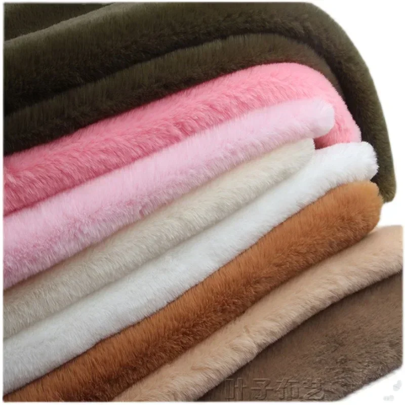 Imitation Otter Rabbit Hair Fur Fabric Leopard Print Plush Clothing Toys Scarves Bags Carpets DIY Interior Decoration Fabric - Image 2