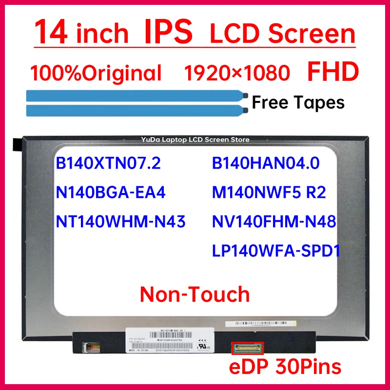 

14-дюймовый ЖК-экран NV140FHM-N48 LP140WFA-SPD1 NT140WHM-N43 N140BGA-EA4 для Lenovo ideapad 330S-14IKB 330S-14AST матричная панель дисплея