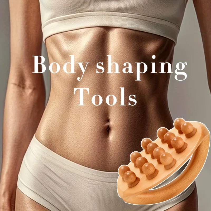 

Wooden Massage Stick & Brush - Full Body Muscle Relaxation Tool for Post-Workout, Ergonomic Design for Full Body Massage