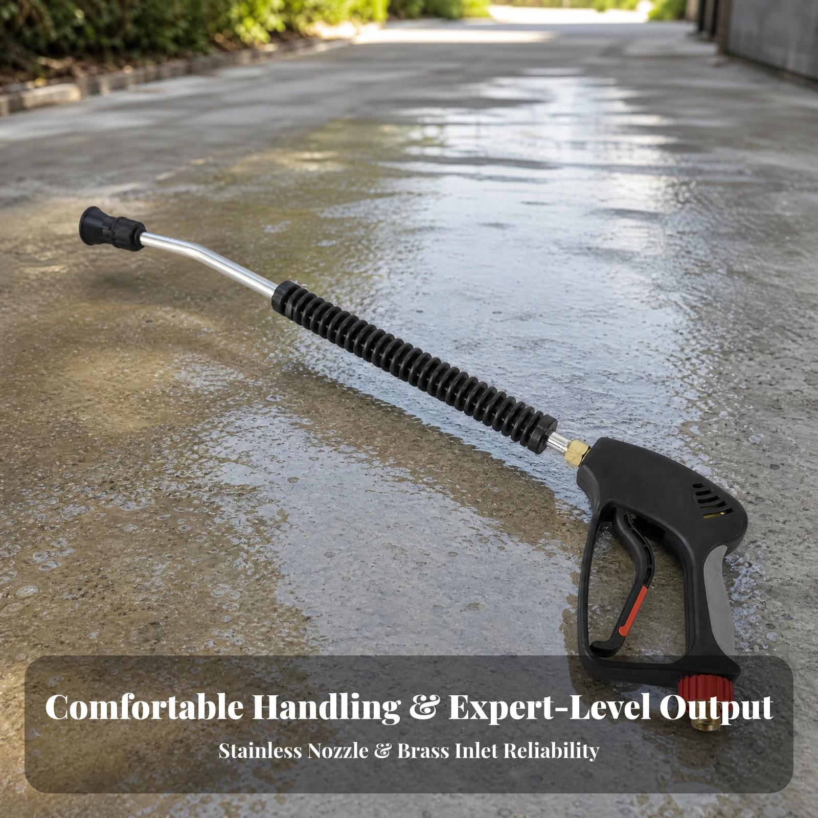 Pressure Washer Spray with Extension Lance Abrasion Resistant Car Wash Pressure Spray Cleaning Tool Ergonomic