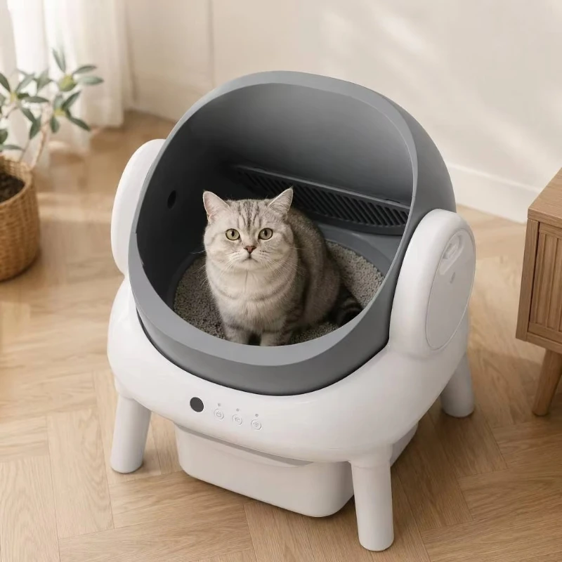 Open-Top Self-Cleaning Cat Litter Box 65L with 6 Safety Sensors APP Control for Large & Multiple Cats