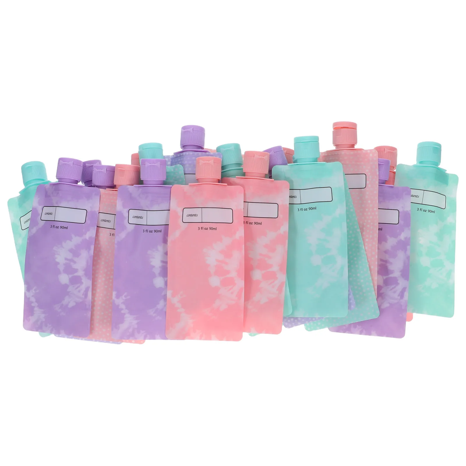

24Pcs Travel Liquid Pouches Leakproof Squeeze Bottles for Shampoo Lotion Body Cream Portable Toiletries Refillable Travel