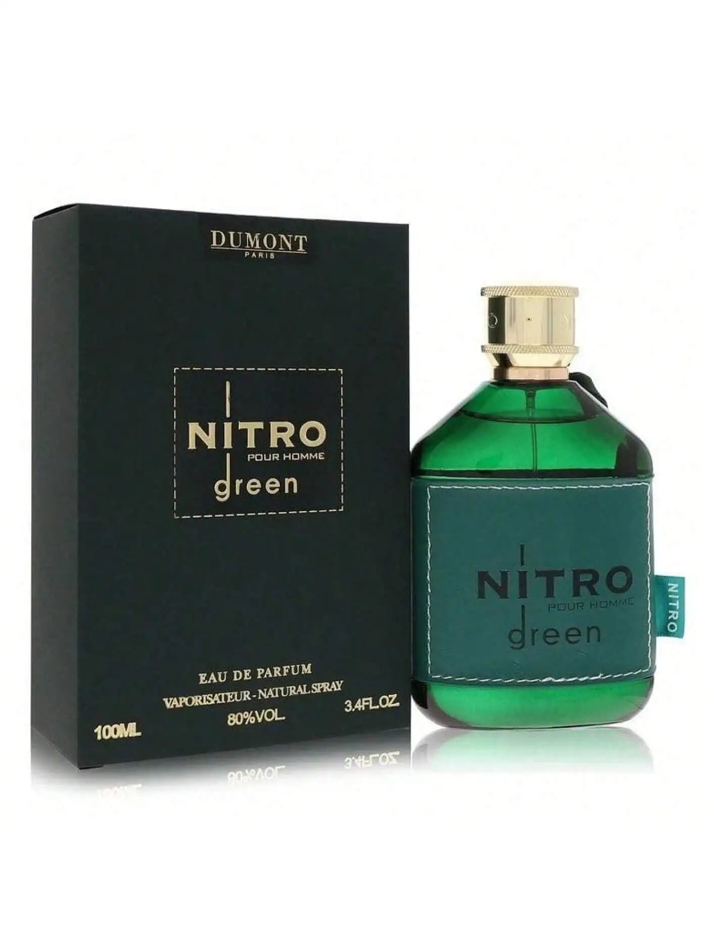 

ДумONT NITRO зеленый мужской и женский парфюм, 100 мл, стойкий аромат, ароматы мох, жасмина, шафрана и ваниль.