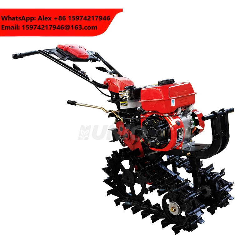 Hot-selling Chain Track Microtiller Cultivator Weeding And Fertilizing Micro Cultivator Double Chain Track Rotary Cultivator