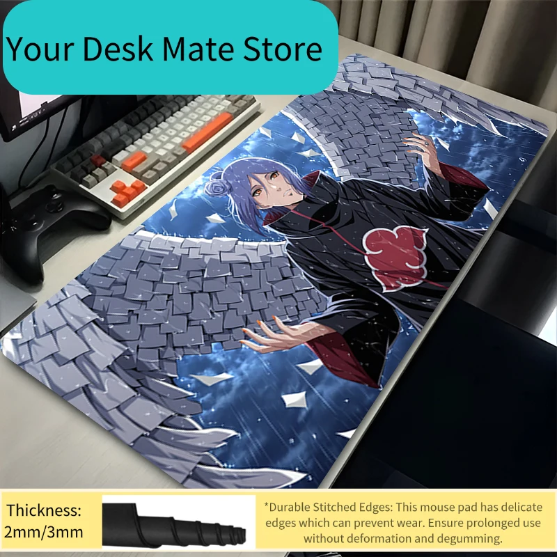 

Mouse Pad Anime Girl Konan Deskmat Laptop Office Mousepad XXL Desk Pad N-narutoS Extended Mousepad Keyboard Mat Oversize Playmat