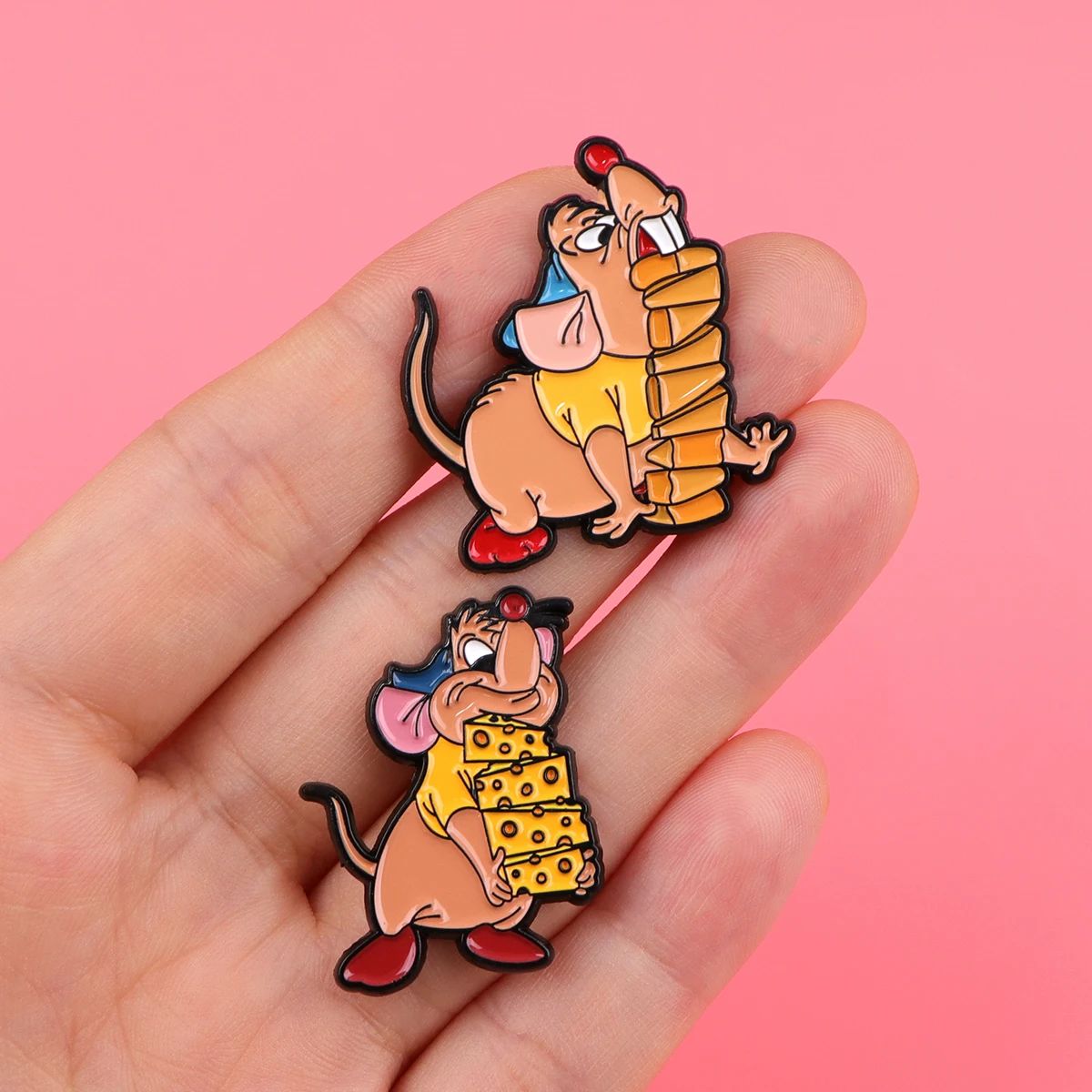 Cute Animal Enamel Pin Cartoon Mouse Brooch For Coat Women's Brooches Fashion Lapel Badges Jewelry Gift for Friends view 4