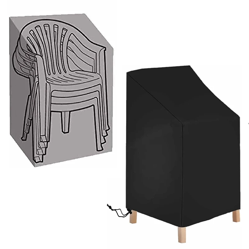 Outdoor Chair Cover Waterproof Stackable Patio Chair Covers Outdoor Garden Furniture Protector Dustproof 210D Oxford Cover