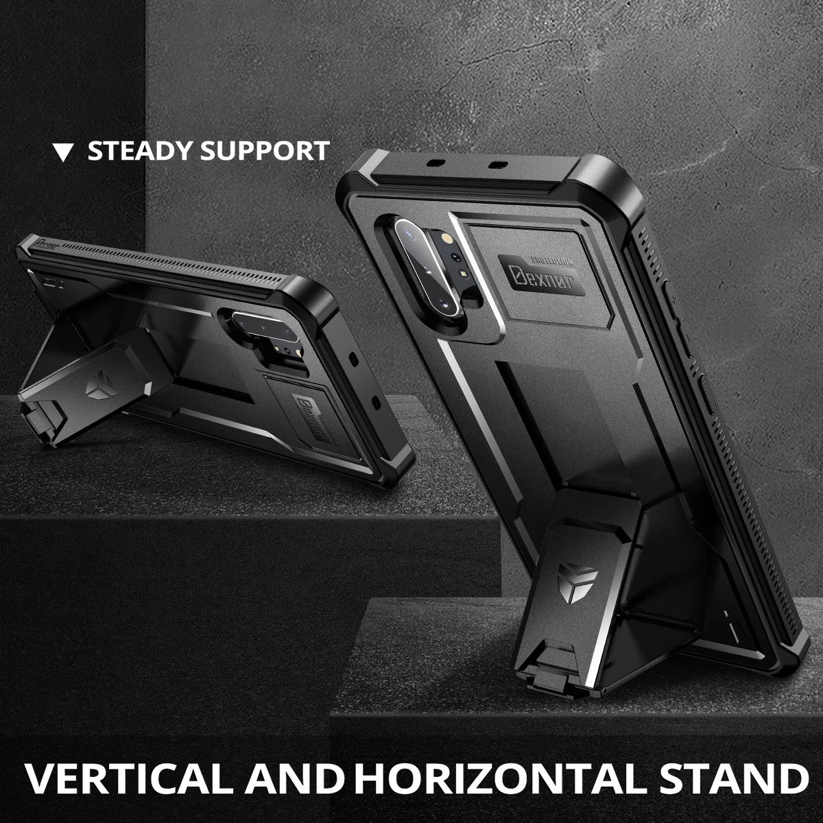 For Samsung Galaxy Note10 Plus Case Full Body Bumper Military Grade Armor Shockproof Holder Cover with Built in Screen Protector