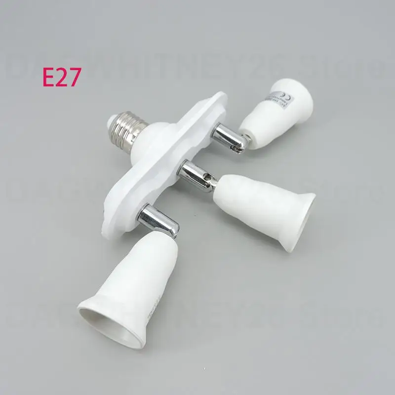 1 E27 To 3 E27 To 3E27 Socket Splitter Lamp Base Adjustable Converters Holder For E27 LED Bulb 95-240V u