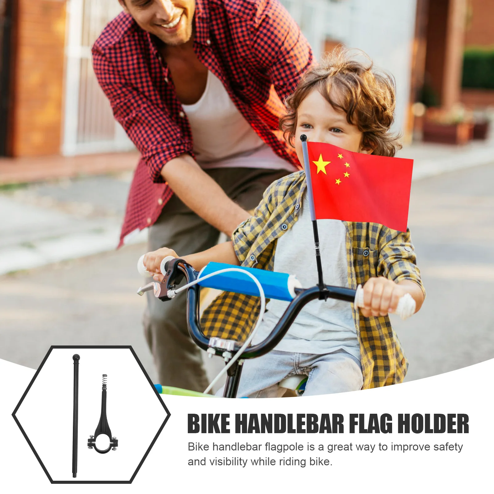 6Pcs Bike Handlebar Flagpole Stable Plastic Flag Holder Easy Install Outdoor Mount Cycling for Mountain Bike