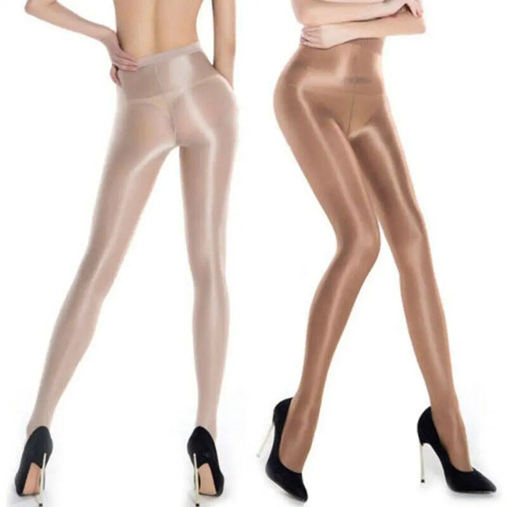 

Women Sexy Ultra-Thin See-Through Tights High Elasticity Oily Shiny Sparkling Stockings Leg-Beautiful Sheer Pantyhose