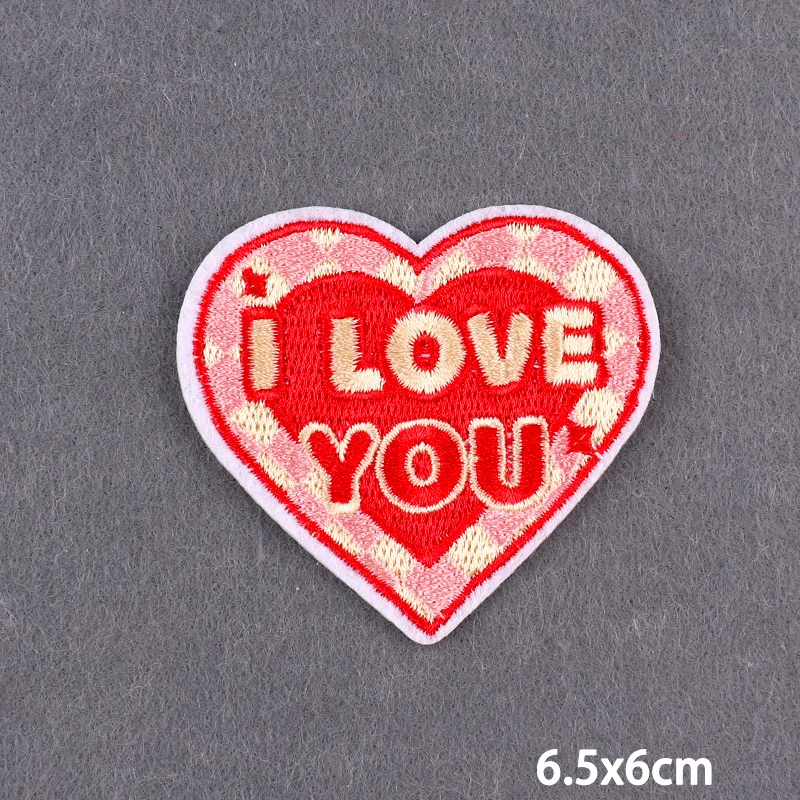 Rosa Herz Niedliche Stickerei-Aufnäher für Hüte/T-Shirts/Jeans Mädchen Kinder Aufbügelbare Aufnäher für Kleidung Mut Liebe Bügelbare Aufnäher DIY – Detail 9