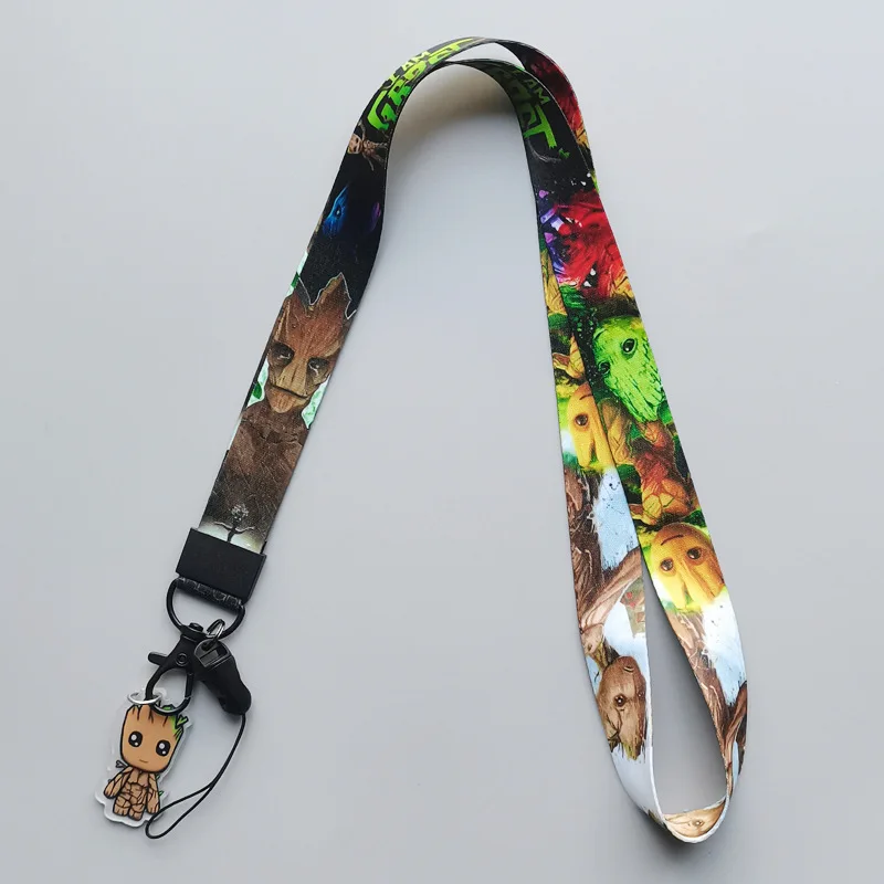 Nowa smycz z postacią superbohatera do breloczka do kluczy Cool Men Phone Rope Neck Strap Key Chain Necktie Key Holder Akcesoria z Pendan