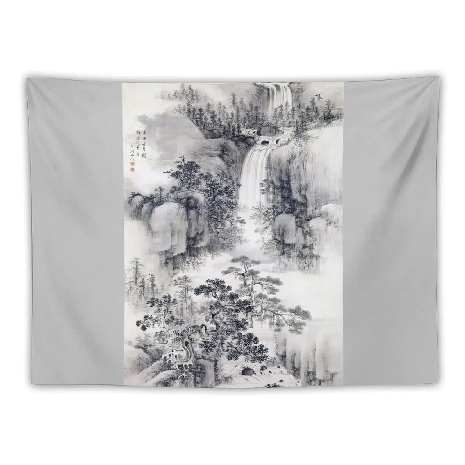 

Landscape with Waterfall (Restored Japanese Artwork) Tapestry Wall Hanging Wall Bedrooms Decorations Tapestry