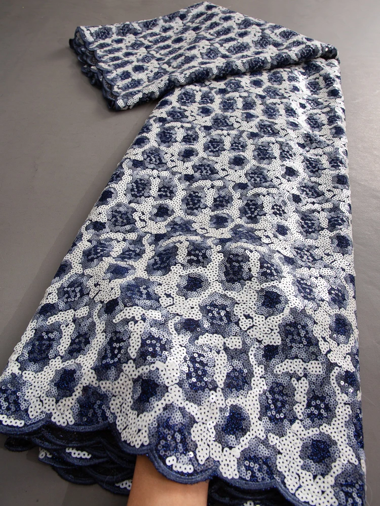 

High Quality African Velvet Lace Fabric 2024 Nigerian Sequins Velvet Lace Fabric For Party Time Women Dresses TY2648