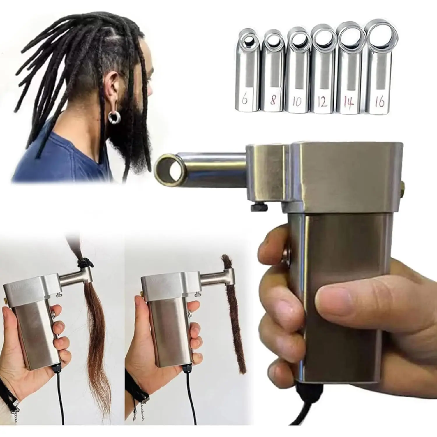Electric Handheld Portable Dreadlock, Maker Crochet Machine, Automatic Dreadlocks Machine, Quick DIY Dreadlocks Braiding Hair