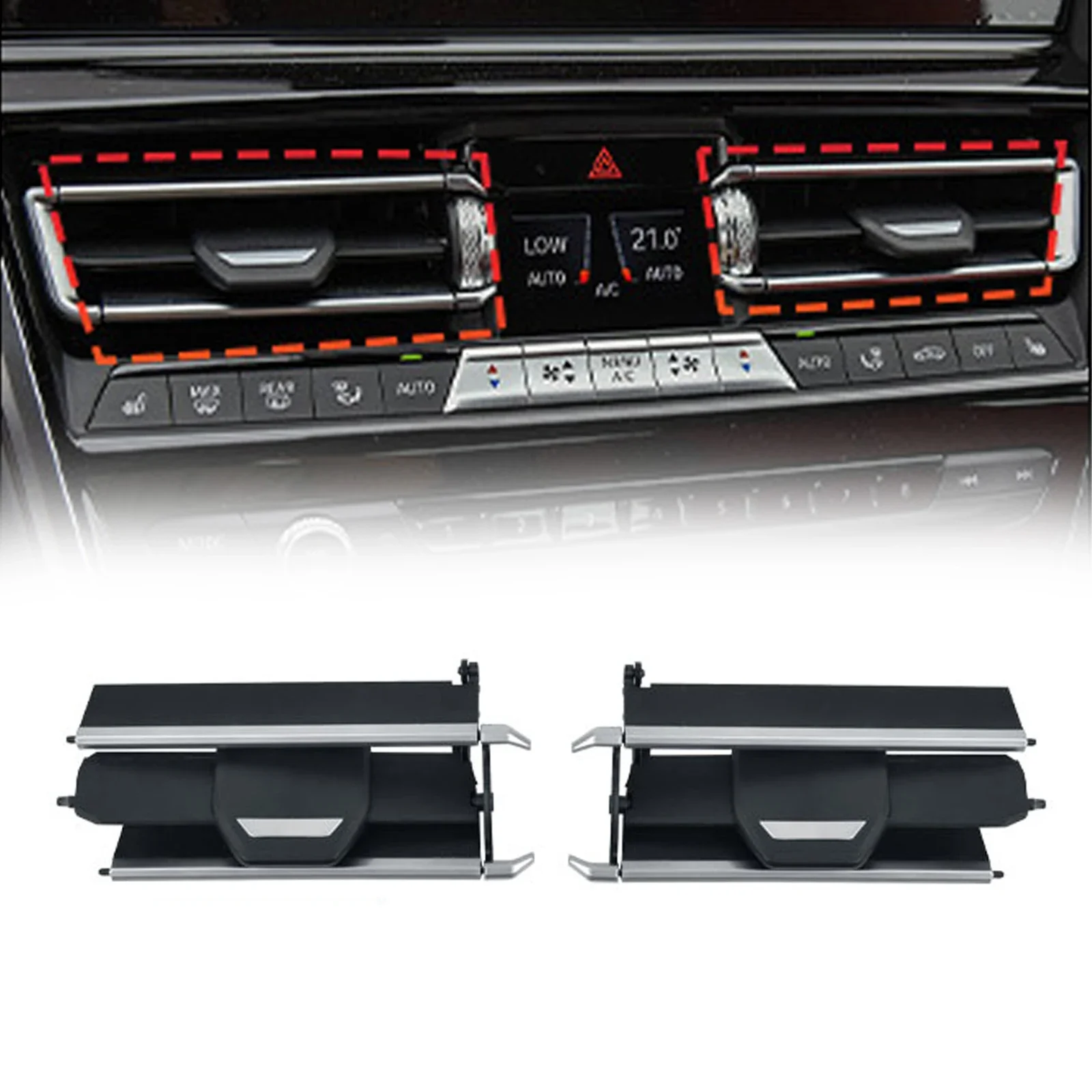 

1 Pair Car Dashboard Center Vent Grill Kit 64119458567 For BMW G14 G15 For G16 F91 F92 2017-2022 Interior Parts